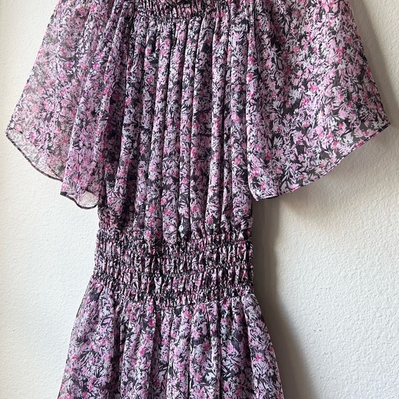 MISA Pink Black Nathalie Mini Dress in Cetara Floral Sz S - Picture 6 of 15